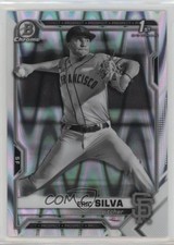 2021 Bowman Draft Chrome Black & White RayWave Refractor Eric Silva 0us8