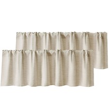 2 Pack Burlap Window Valances 16" x 56" Farmhouse Style Window Treatment Deco...
