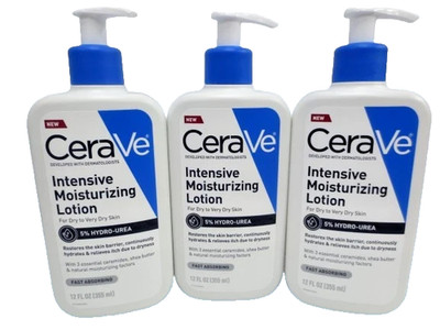 CERAVE INTENSIVE MOISTURIZING LOTION 12 OZ NWOB SET OF 3