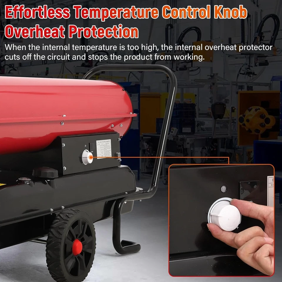 175000 BTU 柴油煤油强制空气加热器便携式空间加热器 13.5 加仑储罐 — 第 3/4 张图片