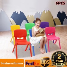 6x Stackable School Chairs Kids Playroom Daycare Learning Seating Plastic Chair