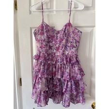 Bardot NWT Adeli Floral Corset Top Mini Dress in Lilac Floral Size 10