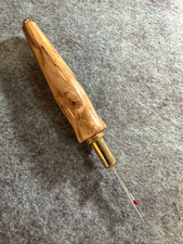 Hand carved BETHLEHEM OLIVE Wood seam ripper sewing tool 24k gold finish