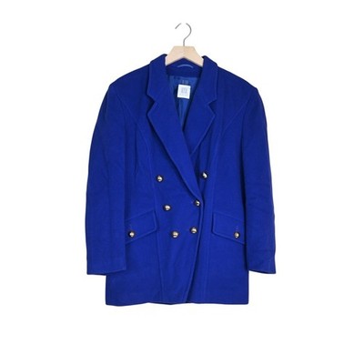 Madeleine Womens 8 Wool Cashmere Blend Double Breasted Blazer