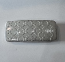 COACH Hard Clam Shell Eye Glass Case White Embossed Logo
