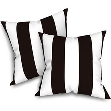 2pcs Classic Black White Stripes Pillow Cover Timeless Decorative Cushion Case