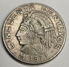 1971 Mexico Cincuenta 50 Centavos - Mexican Copper Nickel World Coin - L4