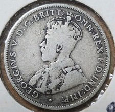 1914 AUSTRALIA  1 Florin ***.925 Silver UK King George V Kangaroo