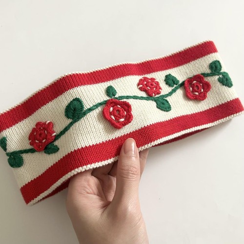 Gucci flower embroidered knit headband turban Elegant Floral Detailing Fashion - Picture 6 of 14