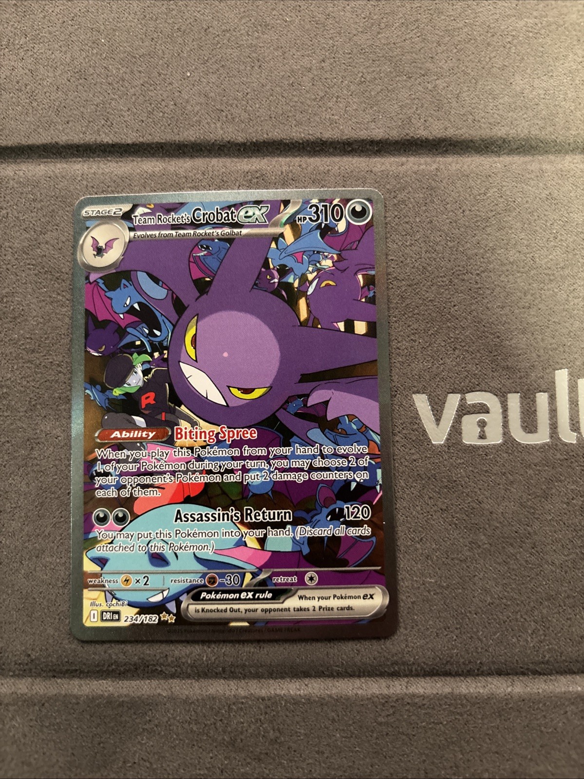 Pokemon TCG: Destined Rivals, Team Rocket’s Crobat Ex 234/182 NM