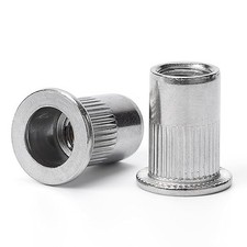 30 Pcs 3/8-16 Rivet Nuts Stainless Steel Flat Head Threaded Insert Nutserts