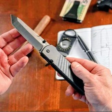 Cold Steel Hatamoto /4'' Tanto Blade/Carbon Fiber/Titanium Handle/ 20Cv Steel