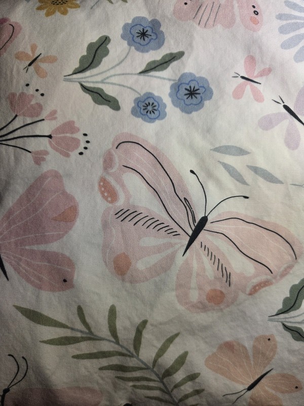 POTTERY BARN FITTED CRIB SHEET WILDFLOWER BUTTERFLY ORGANIC EUC