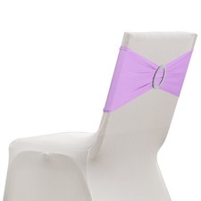 10 Pack Chair Sashes, Stretch Chair Cover Band Bows Cover Band, Light Purple