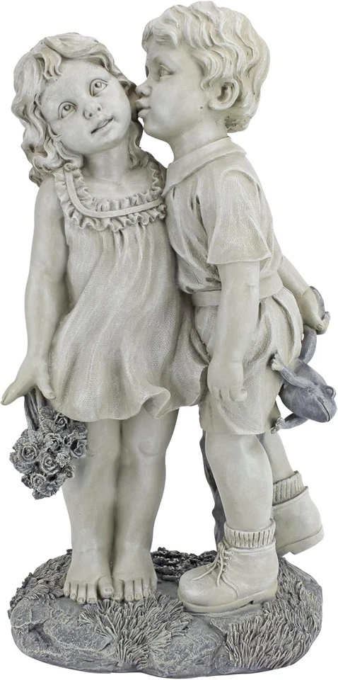 Encantadora estatua infantil besándose para encantadora decoración de jardín - exclusiva de Toscano Foto 4 de 4