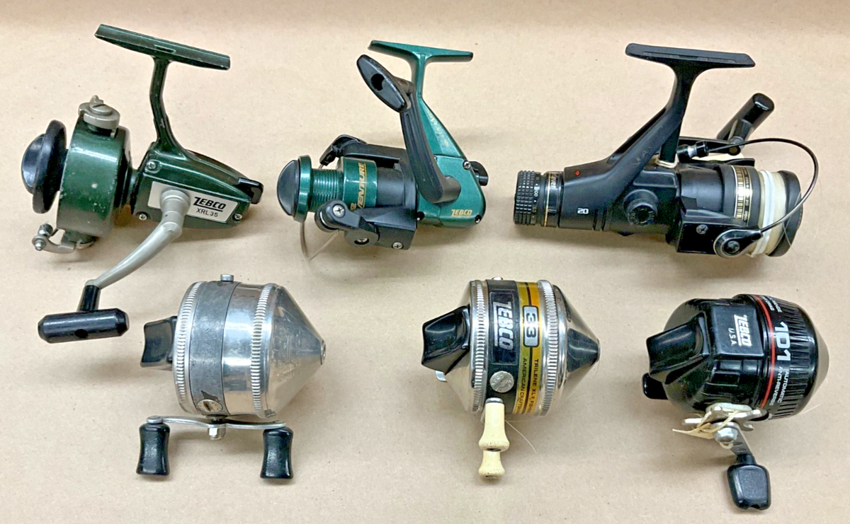 RANDOM LOT VINTAGE ZEBCO 101 33 XRL35 Q620 FISHING CASTING REELS