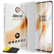 Akcoo Tempered Screen Protector for OnePlus 8 UV Set 3 Pack