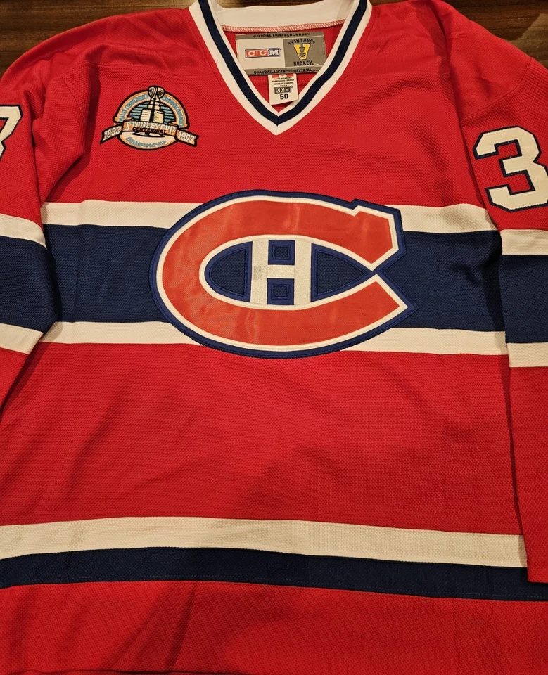 Camiseta Montreal Canadiens Patrick Roy NHL Vintage Ccm Talla 50 Con Etiquetas Foto 3 de 4