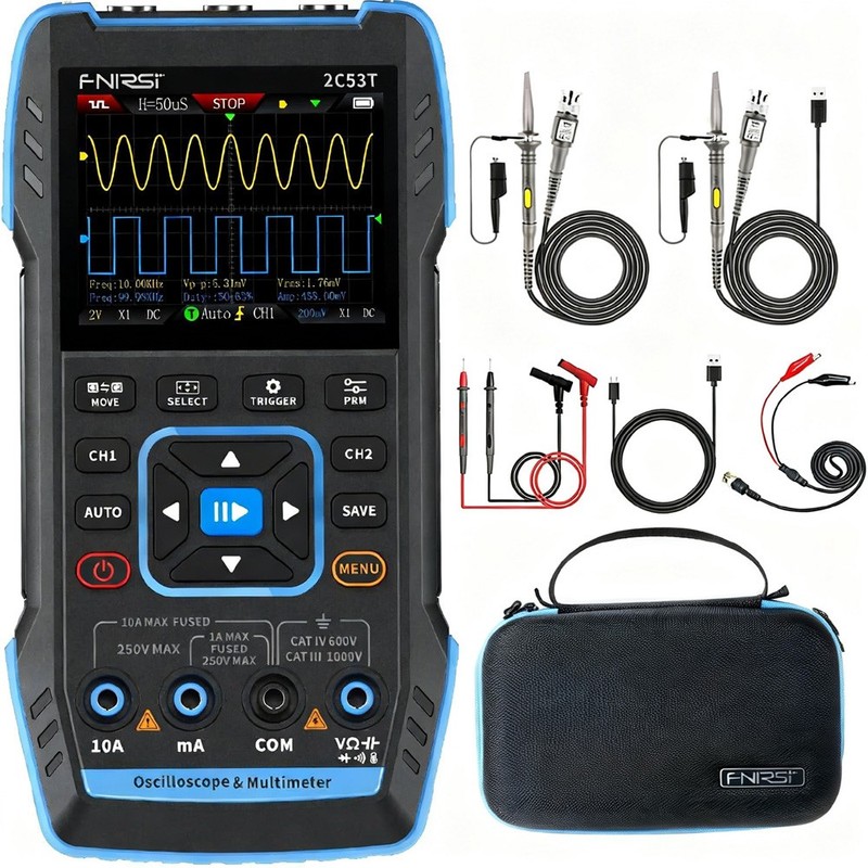 FNIRSI 2C53T 3in1 Digital Oscilloscope TouchScreen 50MHz Multimeter Signal Lab