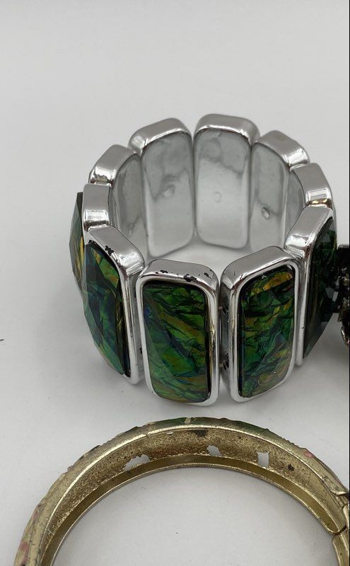 Assorted Multicolor Stone Cuff Bangle Stretch Cos… - image 5