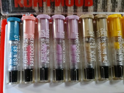 Koh-I-Noor Rapidograph Technical Pen Set/Lot+5x0+Very Rare+Drafting+K&E+Castell - Picture 5 of 7