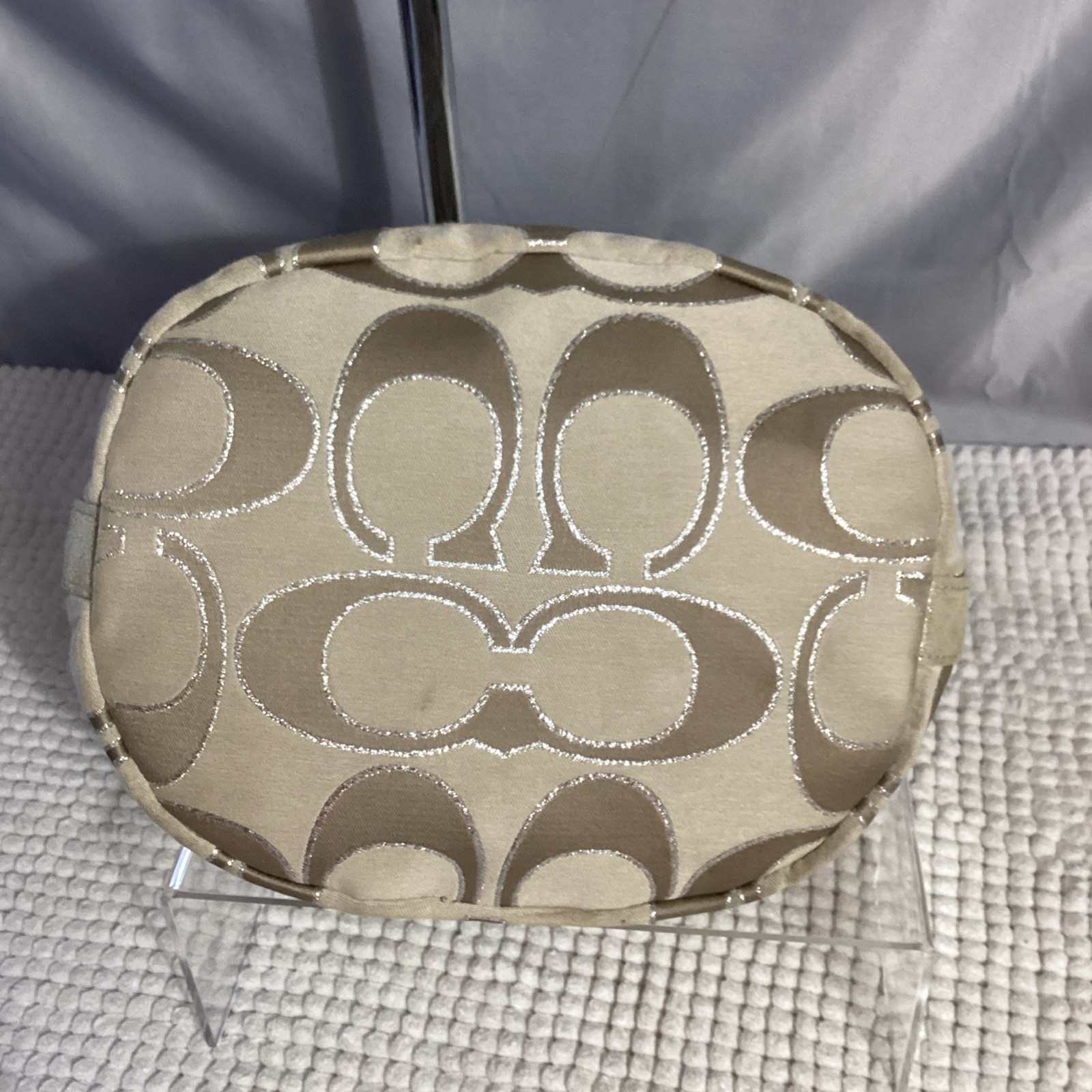 Coach Signature Tan Poppy Lurex Drawstring Bucket Shoulder Bag #17930 thumbnail 7