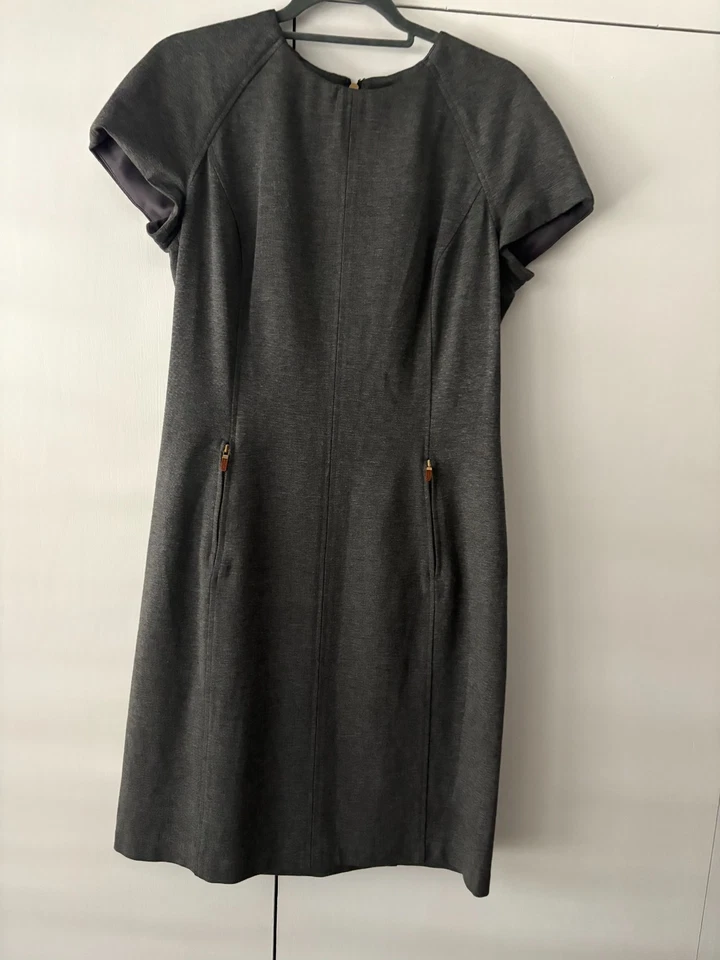 Vestido para mujer Lauren Ralph Lauren gris manga corta negocios/casual talla 16 Foto 3 de 4