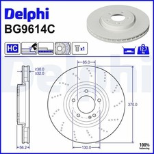 2x Bremsscheibe DELPHI BG9614C passend für MERCEDES-BENZ