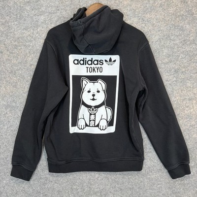 Adidas Tokyo Hachiko Hoodie Sweatshirt Mens Large Hachiko Shiba Inu Japan Dog