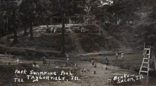 Década de 1940 - Tarjeta postal Park Swimming Pool Taylorville Illinois RPPC - XL2H