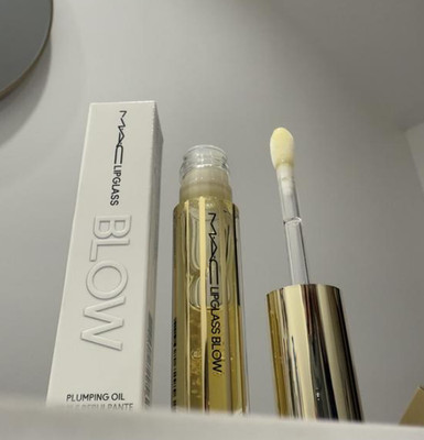 NIB 100% Authentic MAC Lipglass Blow Plumping Non-Sticky Lip Oil, 0.17 oz