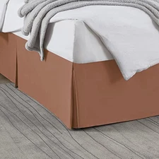  Rust Bed Skirt - Size Bed Skirt 14 Inch Drop - Brushed Full XL 18 - Rust
