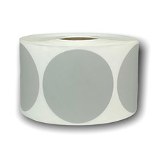 Zebra / Eltron 3" - Grey Round Direct Thermal Labels 1" Core 12 RLS of 500 EA