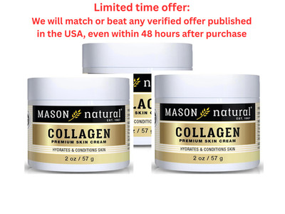 MASON NATURAL Collagen Skin Cream 2oz Pear Scent, 3-Pack | Skincare | Clearance