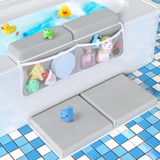 Baby Bath Kneeler and Elbow Rest Set - 1.5 Inch Extra Thick, Non-Slip Suction Cu