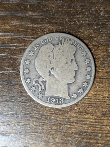 1913 Barber 50c Silver Half Dollar Low Mintage