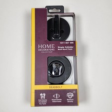 Home Decorators Collection Round Matte Black Single Cylinder Deadbolt