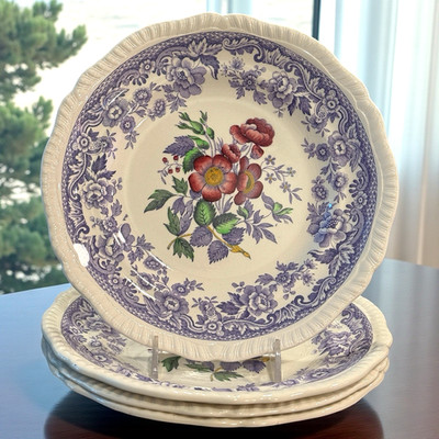 Copeland Spode Mayflower Salad Plates Set of 4 Salad Plates 7 3/4'' Gadroon Edges