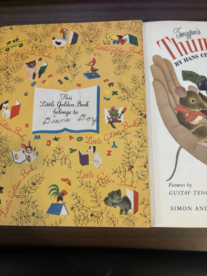 Thumbelina ~ Hans Christian Anderson ~ Golden Book 1953. My mom original owner. - Image 4 of 4