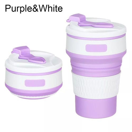 350ML Foldable Water Cup Collapsible Silicone Cup Tea Travel Portable Coffee Mug - Picture 19 of 36