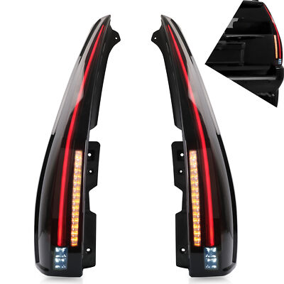 SMOKED LED Singal Taillights Assembly Pair For 2007-2014 Chevy Suburban Tahoe