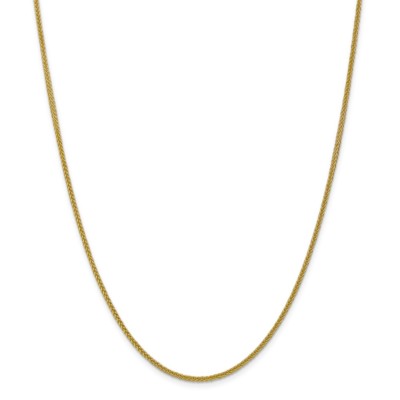 14k Gelbgold 2mm halbmassive 3-Draht Weizen Kette Halskette 16 Zoll