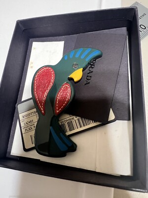 Vtg Prada Green Lucite Parrot Brooch | eBay