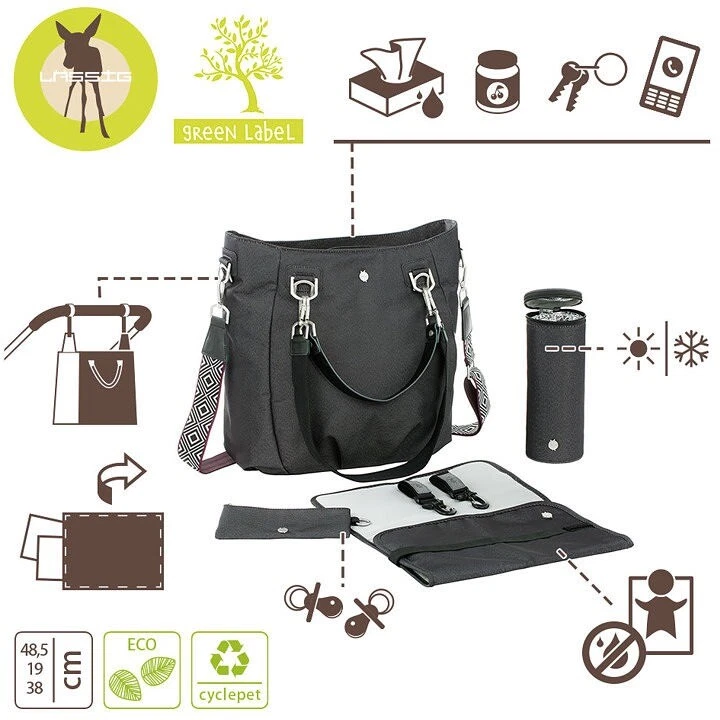 Bolso Lassig Green Label Mix 'n Match - Denim Negro Foto 3 de 4