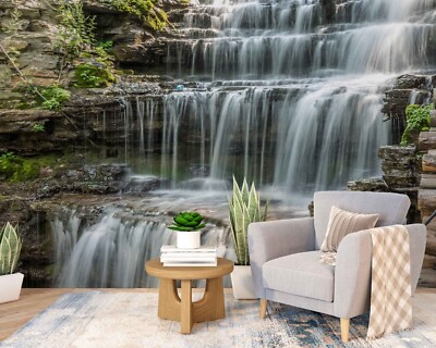 3D Waterfall Nature Landscape Wallpaper Wall Murals Removable Wallpaper ...