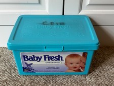 Vintage Baby Fresh Empty Wipes Box Unscented with Marker Writing on Lid 