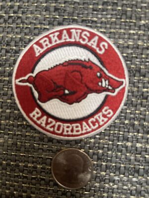 Arkansas Razorbacks HOGS Vintage Iron On Patch 2.5  X 2.5 