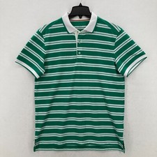 Vineyard Vines Performance Polo Shirt Mens Medium Green Blue Striped Preppy Golf