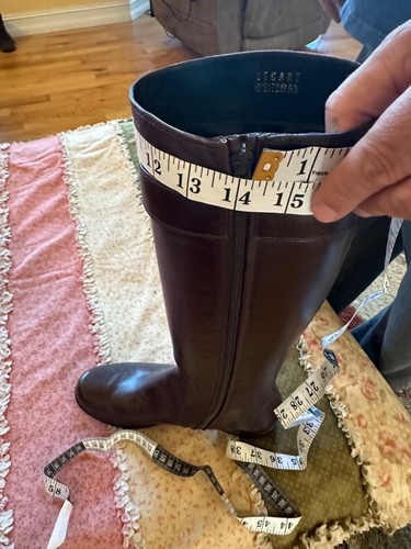 Stuart Weitzman Luxury Leather Boots High Calf to Knee Mahogany Women's US 7.5 - Picture 7 of 9