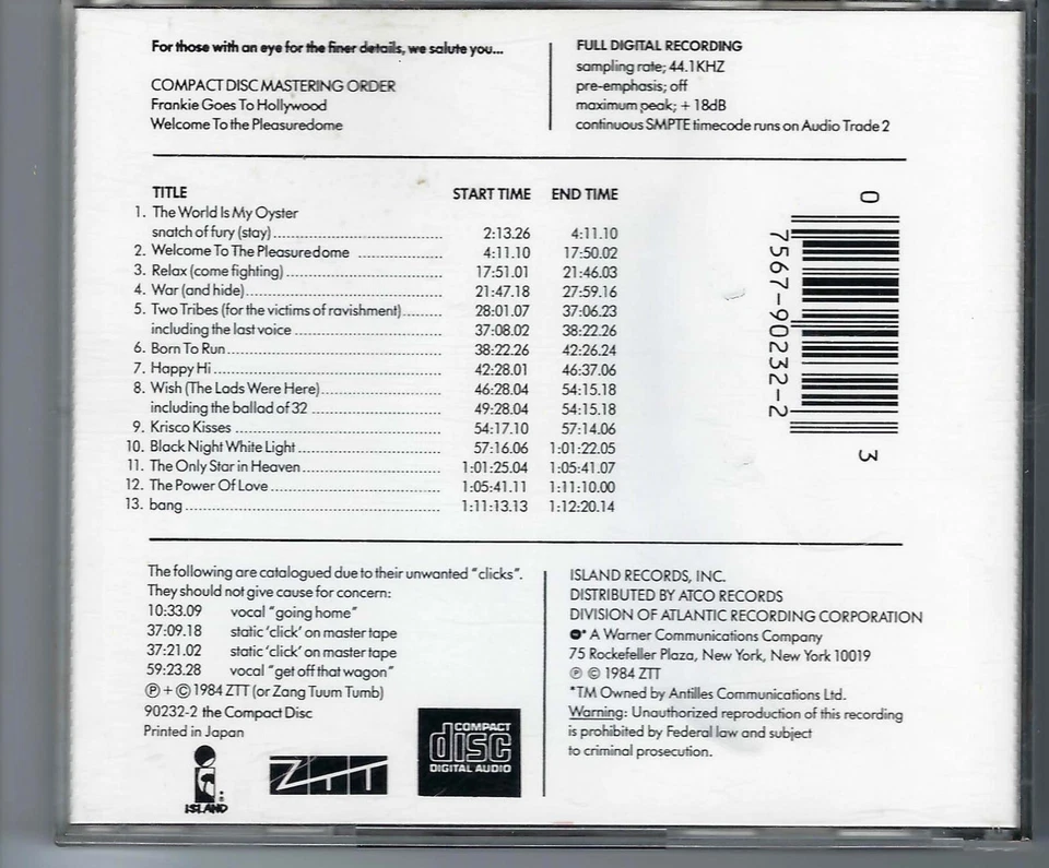 Lot of 3 CD's - Frankie Goes to Hollywood; The Escape Club; Chumbawamba Foto 4 de 4